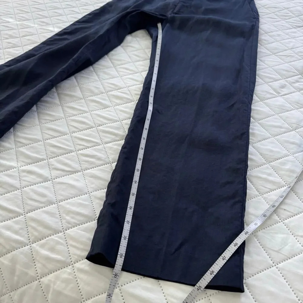 J.Crew 100% Linen Trousers Mens 32x34 Navy Straight Leg Summer Lightweight Pants